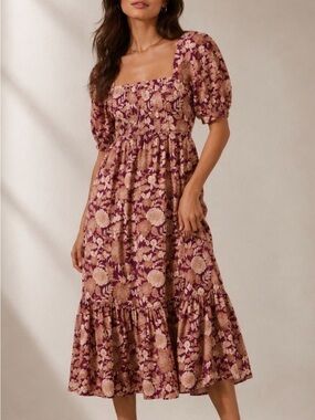 FAVORITE DAUGHTER The Mirka Dress 8 Floral Print Cotton R74